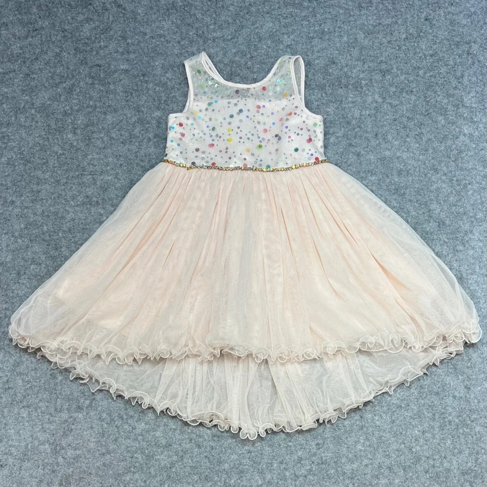 American‎ Princess Girls Sparkle Sequin Tulle Dress Birthday Party Formal Size 6